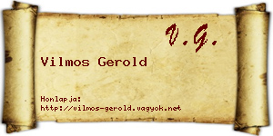 Vilmos Gerold névjegykártya